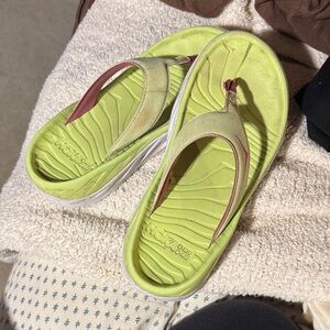 Hoka One One Lime and Pink Sandals
